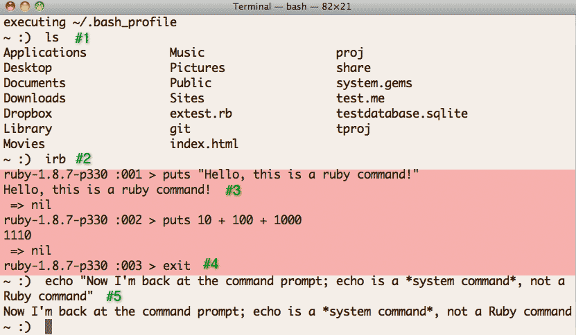 The difference between irb and the command-line