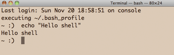 Hello shell